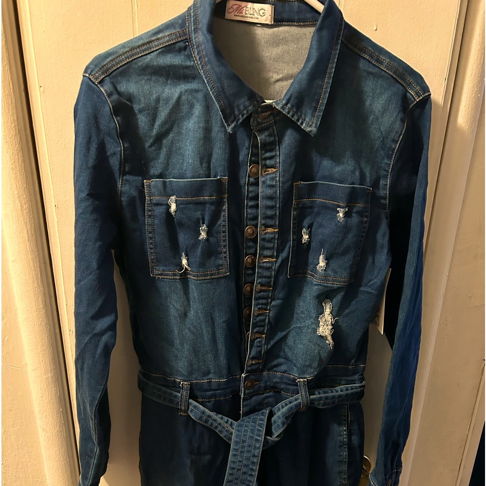 All in the Blue Jean jumpsuit